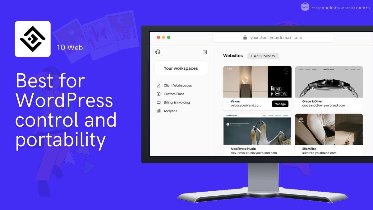 10Web AI builder creating a WordPress small business site in the Elementor editor