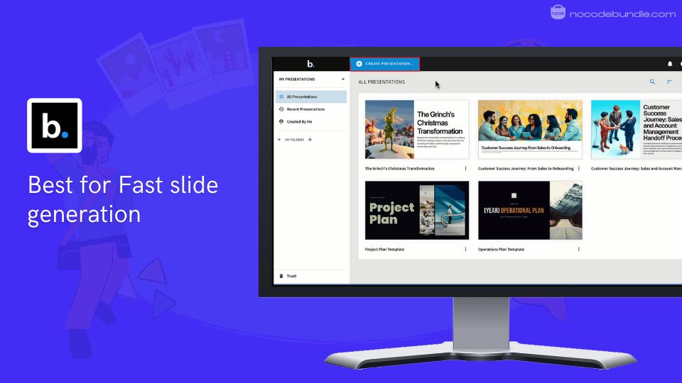 Beautiful.ai - Best for Fast slide generation