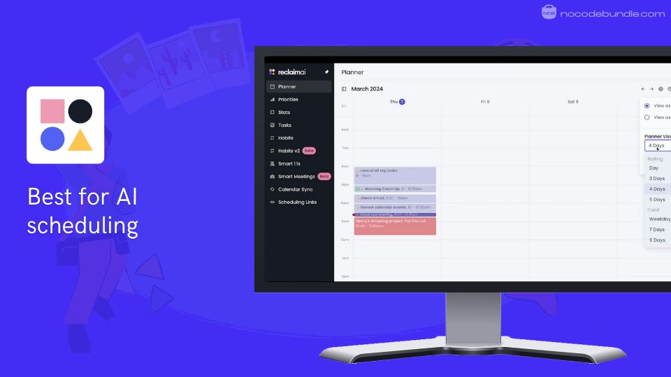 Reclaim - Best for AI scheduling