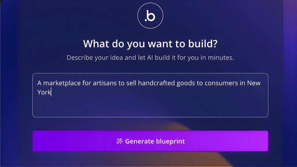Prompt to app by Bubble