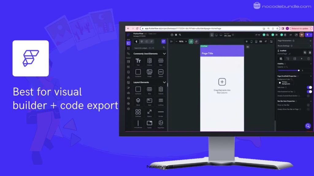FlutterFlow - Best for Visual builder with full code export