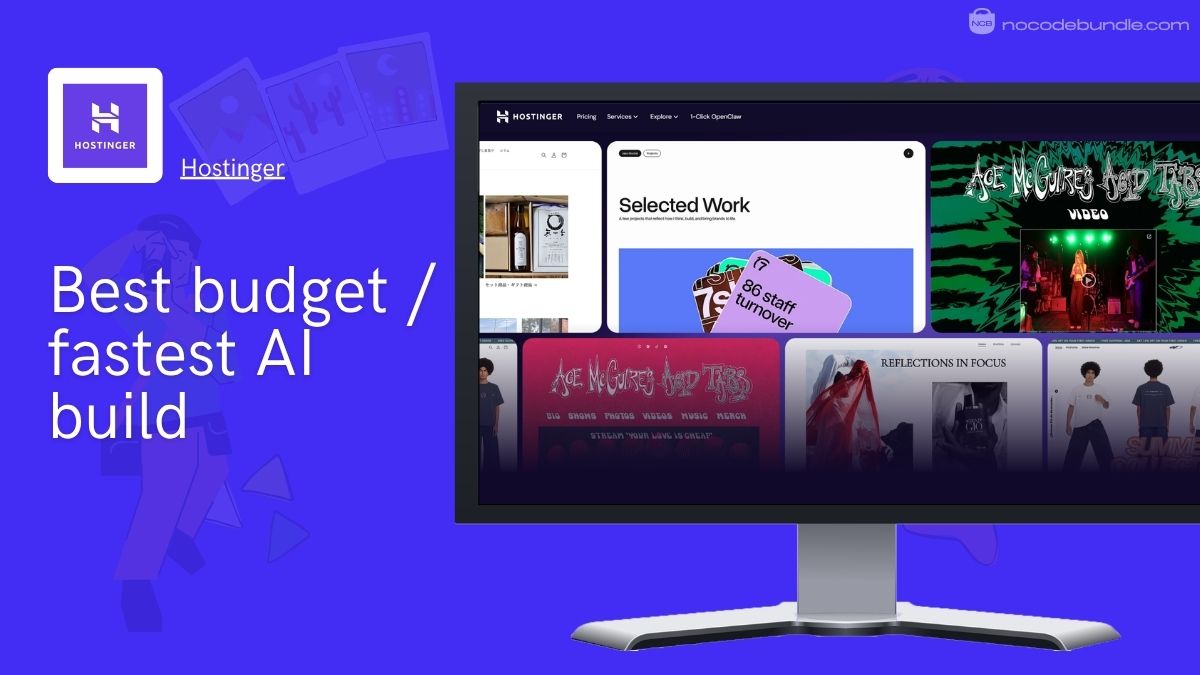 Hostinger AI website builder creating a travel agency site