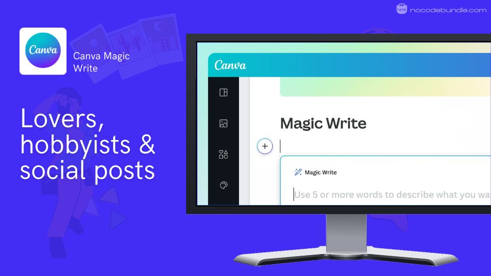 Canva Magic Write drafting a poem laid into a vertical social media template