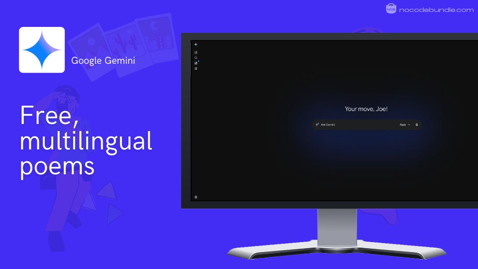 Google Gemini writing a poem and offering a translation in another language