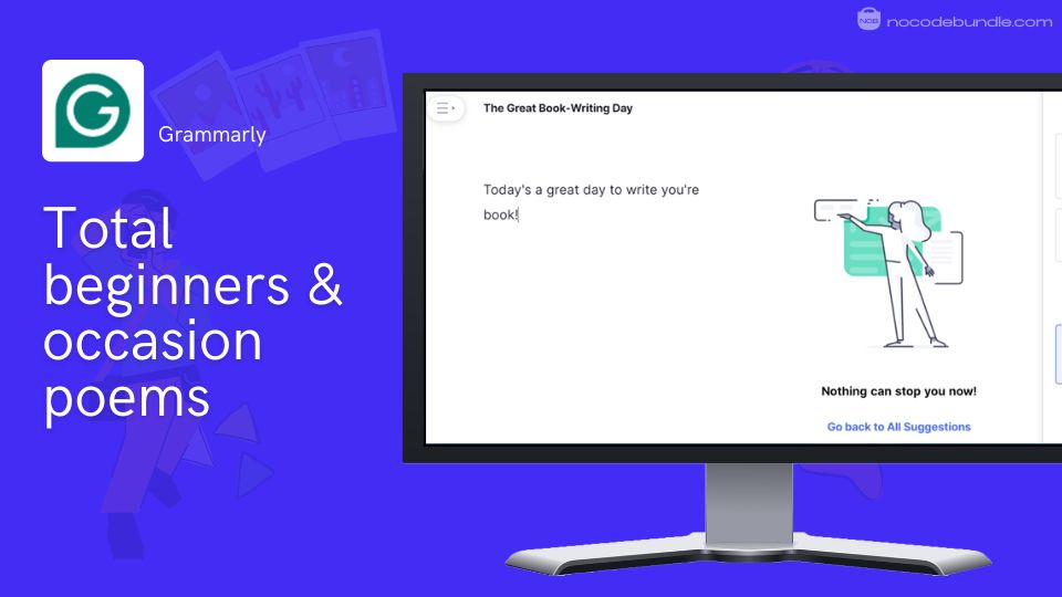 Grammarly's free AI poem generator creating an occasion poem with tone and form options
